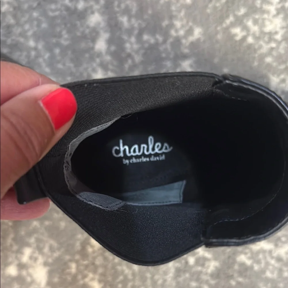 Charles By Charles David Black Studded Ankle Boots - Picture 2 of 2